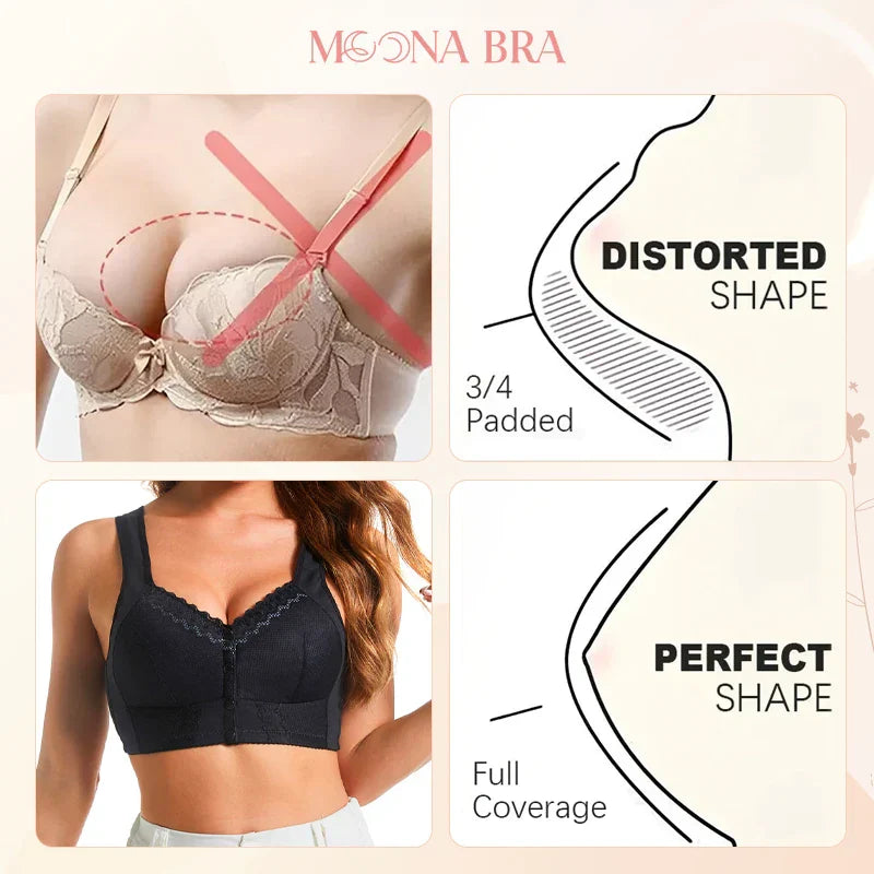 Moona Bra (Last Day Sale 83% Off) Front Closure Breathable Bra For Seniors