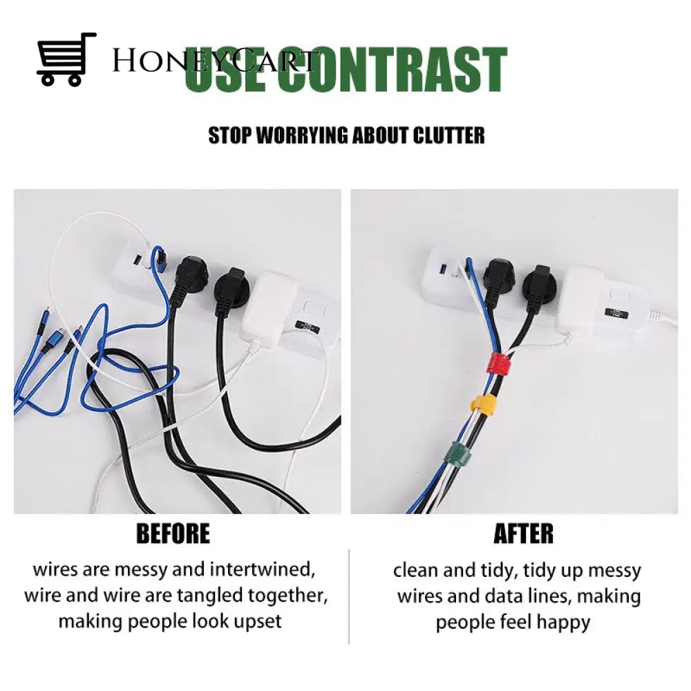 Multicolor Separable Cable Organizer Ties Management
