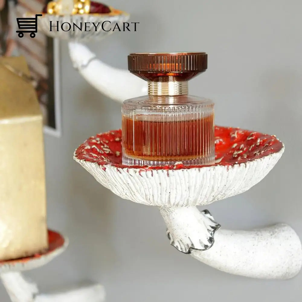Mushroom Shape Floating Resin Wall Shelf Decor
