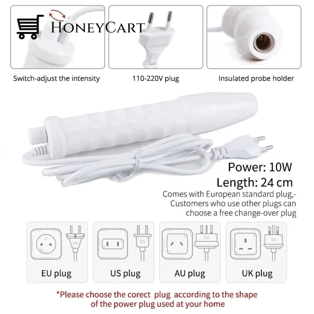 Ne+Ar High Frequency Facial Machine Electrotherapy Wands Wrinkles Remover Cleansing Kits