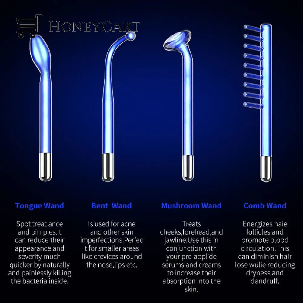 Ne+Ar High Frequency Facial Machine Electrotherapy Wands Wrinkles Remover Cleansing Kits