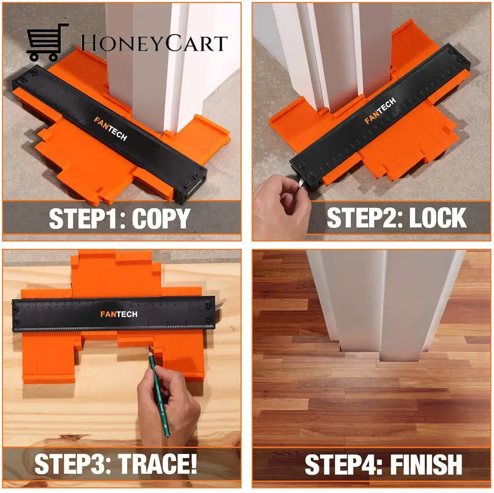 New Contour Gauge Profile Duplicator Tool Adjustable Lock Alloy Edge Copy Shaping