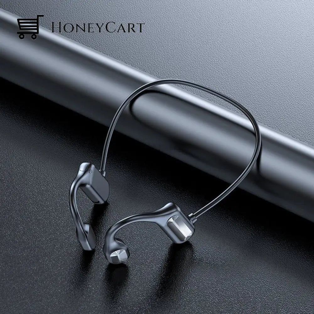 New Waterproof Bone Conduction Headphones Bluetooth Wireless Headset Latest Version / Black Wjj-0624