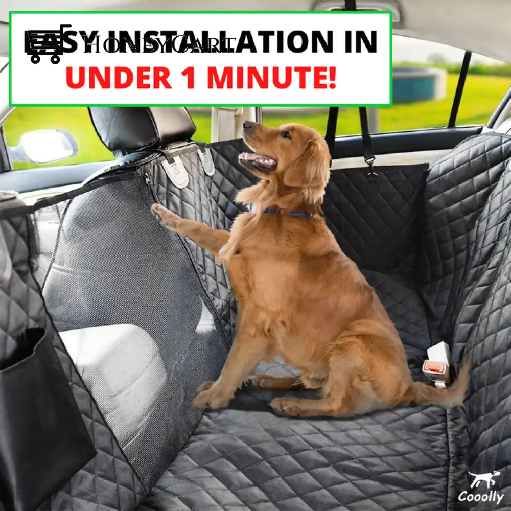New Waterproof Non-Slip Car Seat Hammock Cover With Pockets Side Flaps Headrest Straps Seat-Anchors
