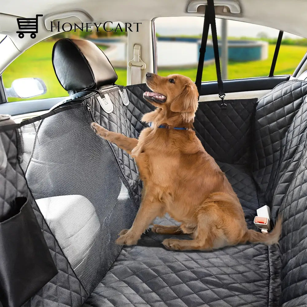 New Waterproof Non-Slip Car Seat Hammock Cover With Pockets Side Flaps Headrest Straps Seat-Anchors