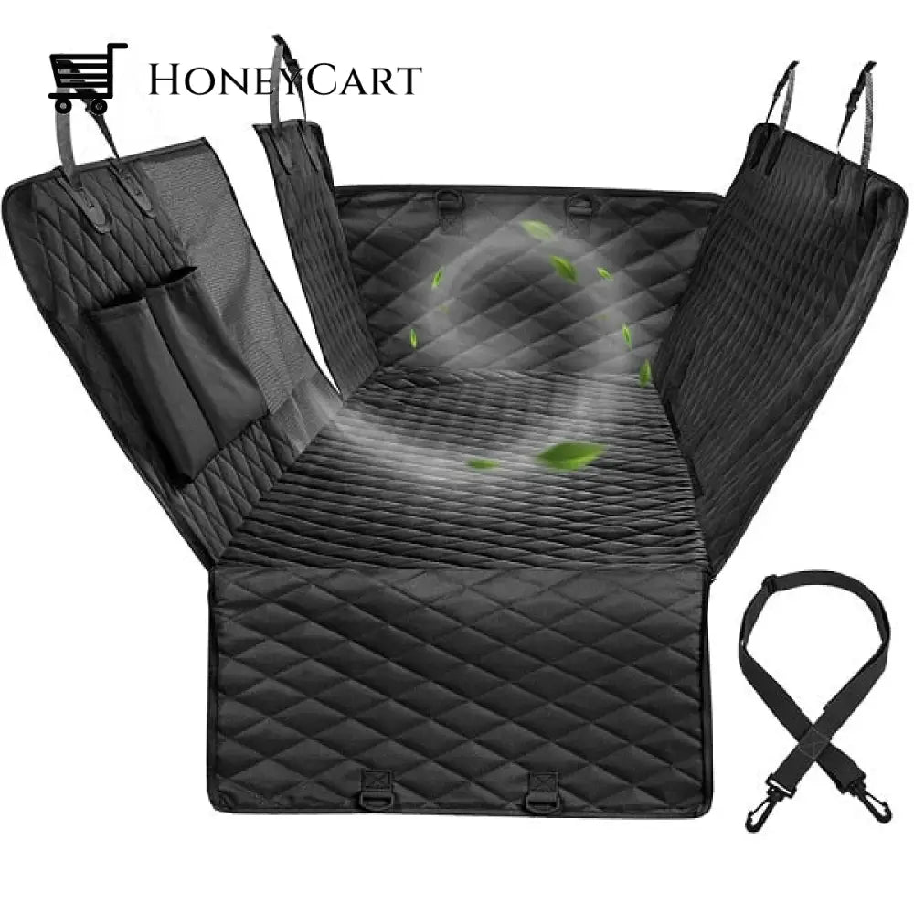 New Waterproof Non-Slip Car Seat Hammock Cover With Pockets Side Flaps Headrest Straps Seat-Anchors