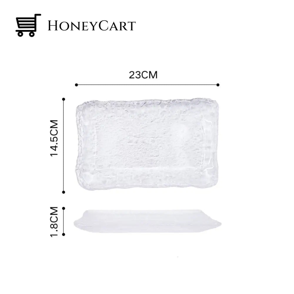 Nordic Frozen Style Glass Plates Long Plate
