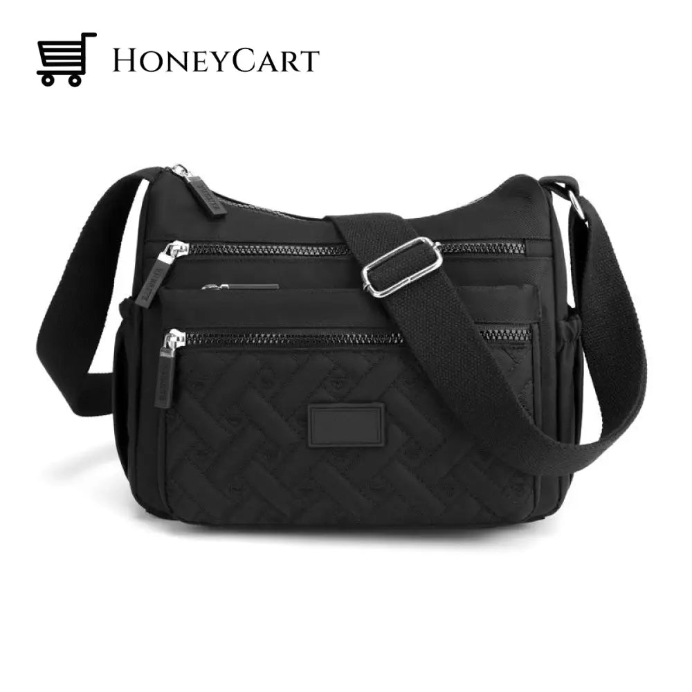 Nylon Shoulder Messenger Bag Black