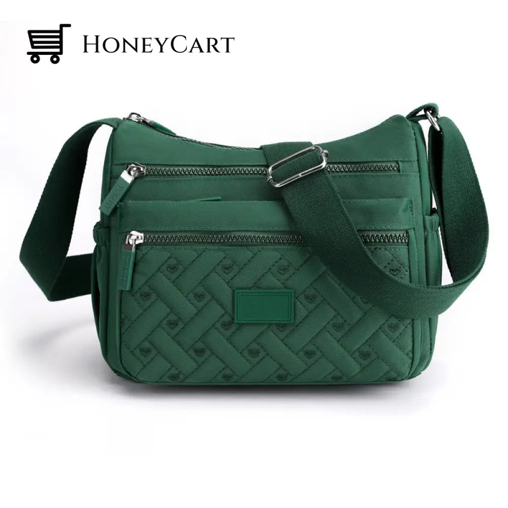 Nylon Shoulder Messenger Bag Green