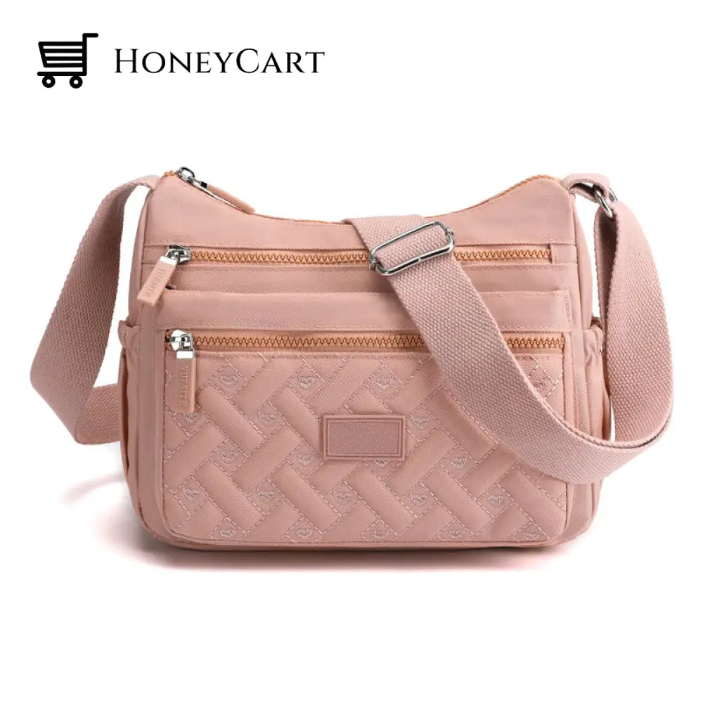 Nylon Shoulder Messenger Bag Pink