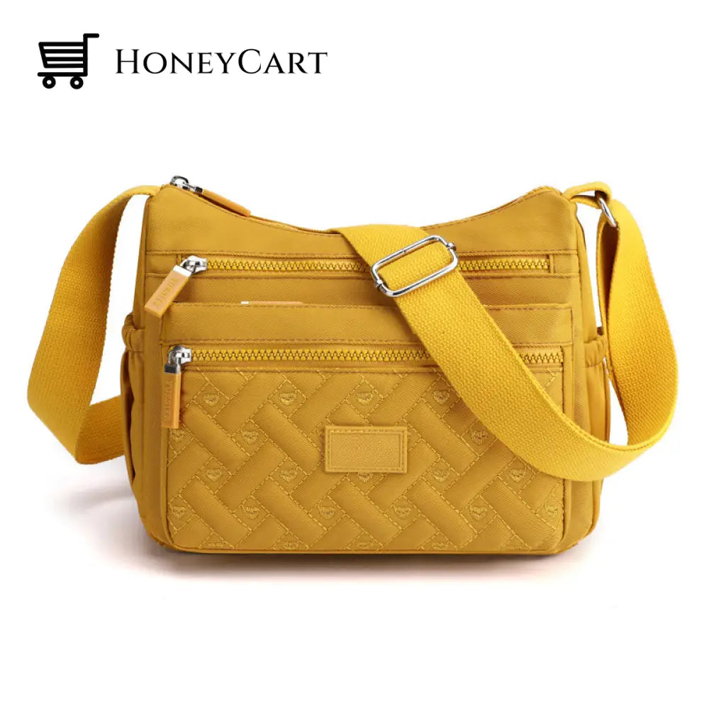 Nylon Shoulder Messenger Bag Yellow