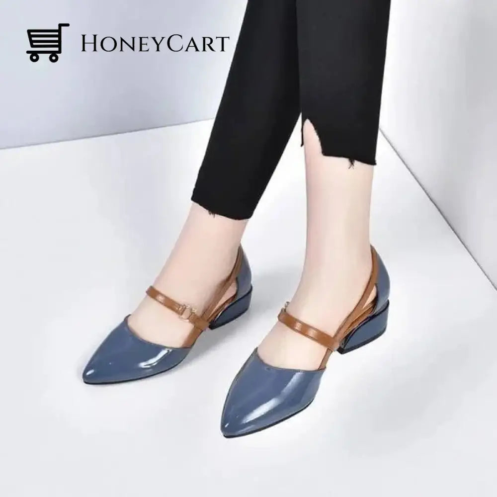 One Word Buckle Fashion Leather Shoes Tool