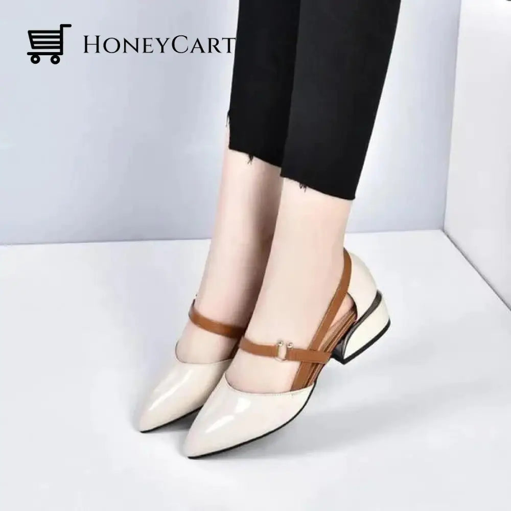 One Word Buckle Fashion Leather Shoes Tool