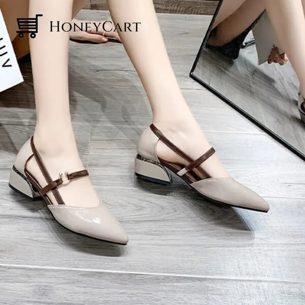 One Word Buckle Fashion Leather Shoes Tool