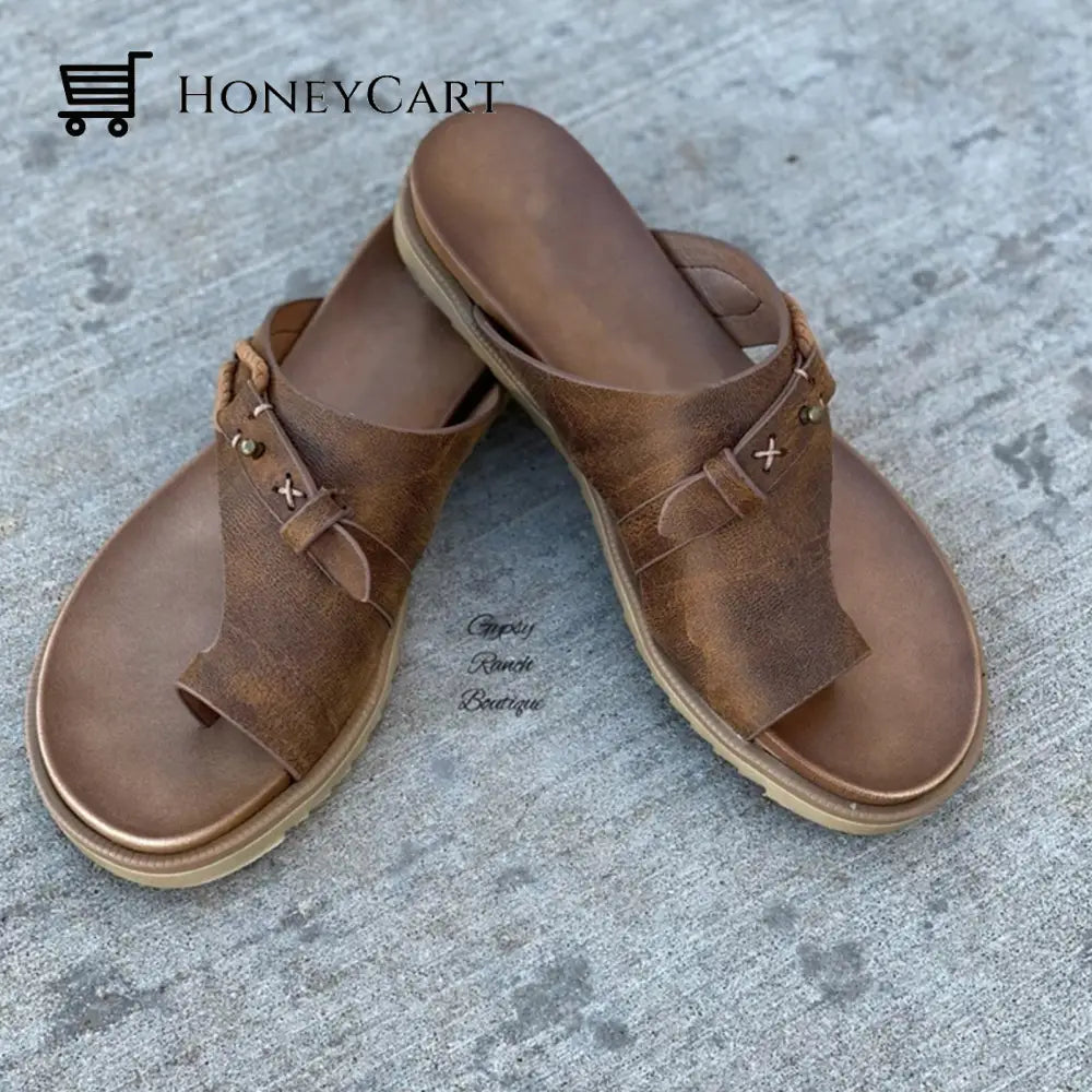 Open Toe Sandals For Bunions And Hammertoes Brown / 5.5
