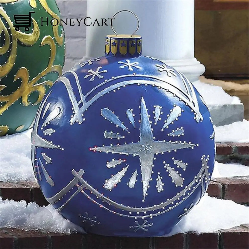 Outdoor Christmas Pvc Inflatable Decorated Ball Blue Snowflakes