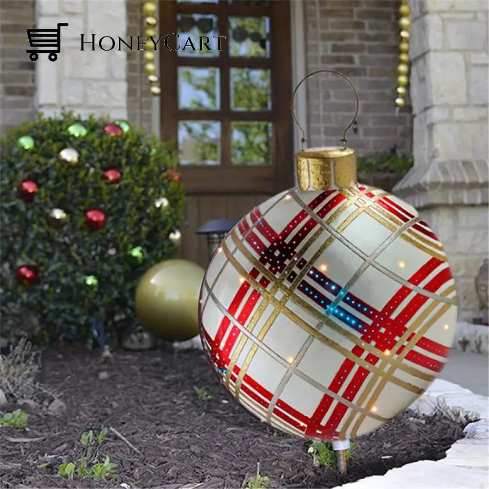 Outdoor Christmas Pvc Inflatable Decorated Ball Red Diamond