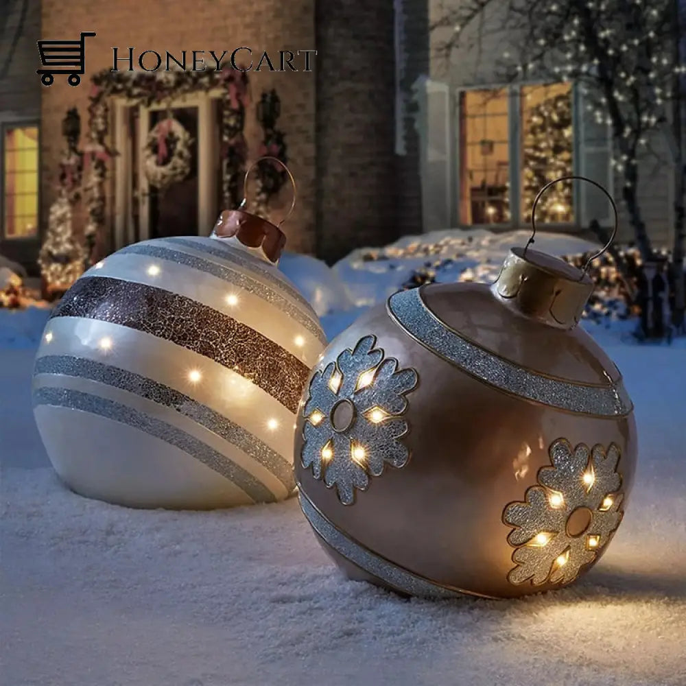 Outdoor Christmas Pvc Inflatable Decorated Ball White Gold