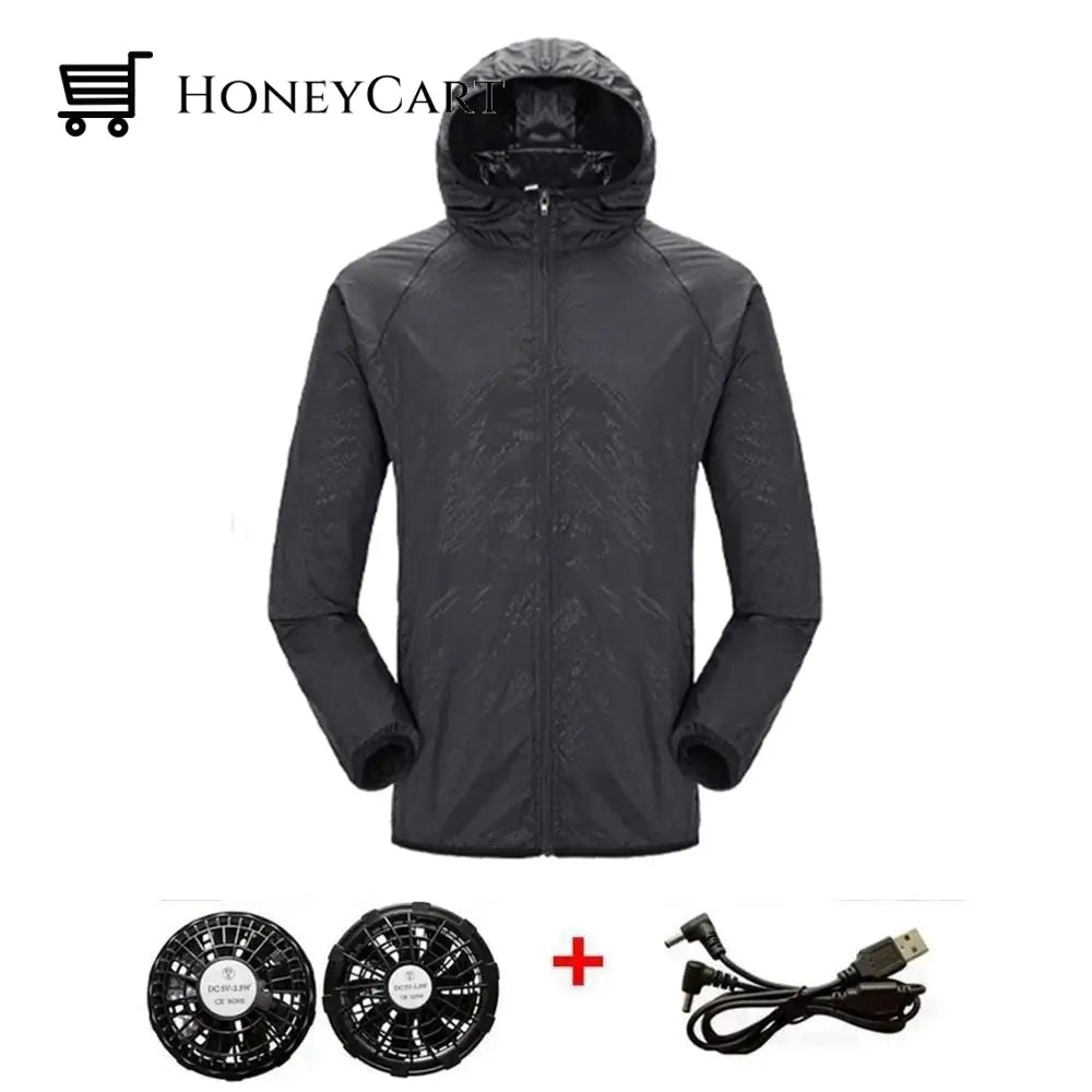 Outdoor Summer Cooling Fan Jacket Black / M Coats & Jackets