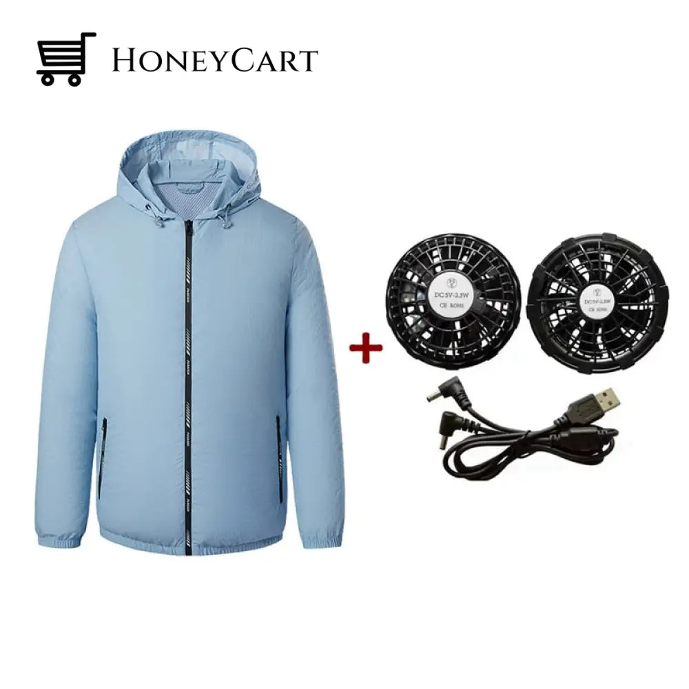 Outdoor Summer Cooling Fan Jacket Blue / M Coats & Jackets
