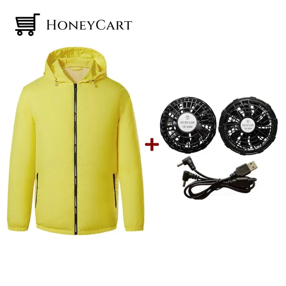 Outdoor Summer Cooling Fan Jacket Yellow / M Coats & Jackets