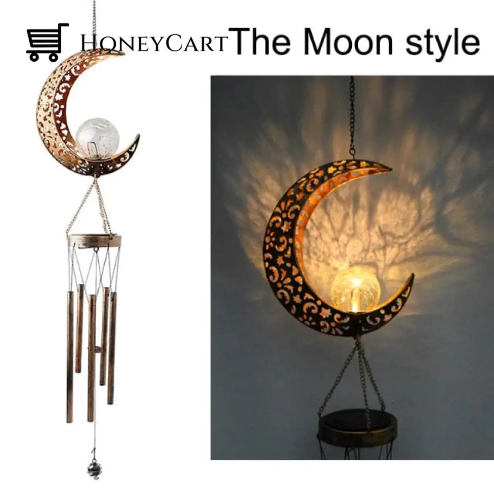Outdoor Wind Chimes Solar Lights Moon