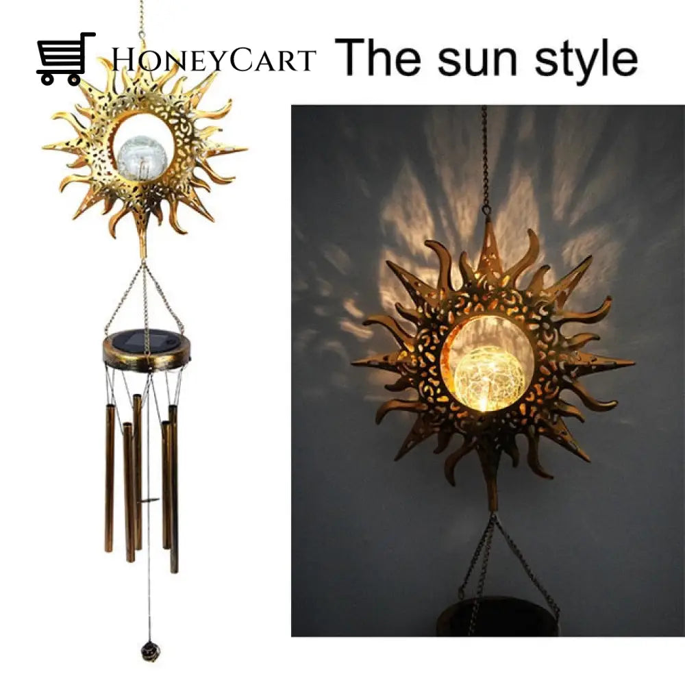 Outdoor Wind Chimes Solar Lights Sun