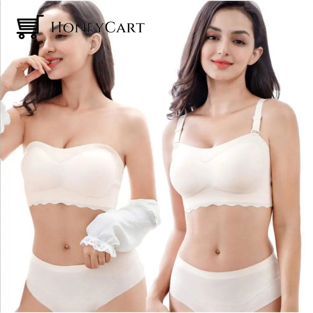 Oversized Elastic Non-Slip Strapless Ice Silk Bra