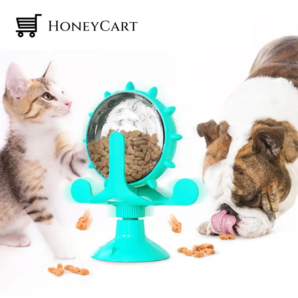 Pet Food Spinning Windmill Blue
