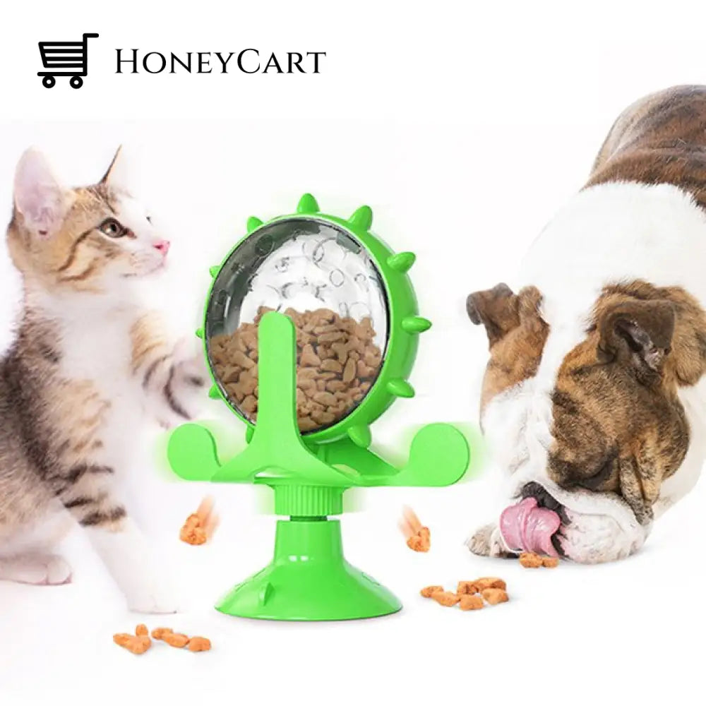Pet Food Spinning Windmill Green