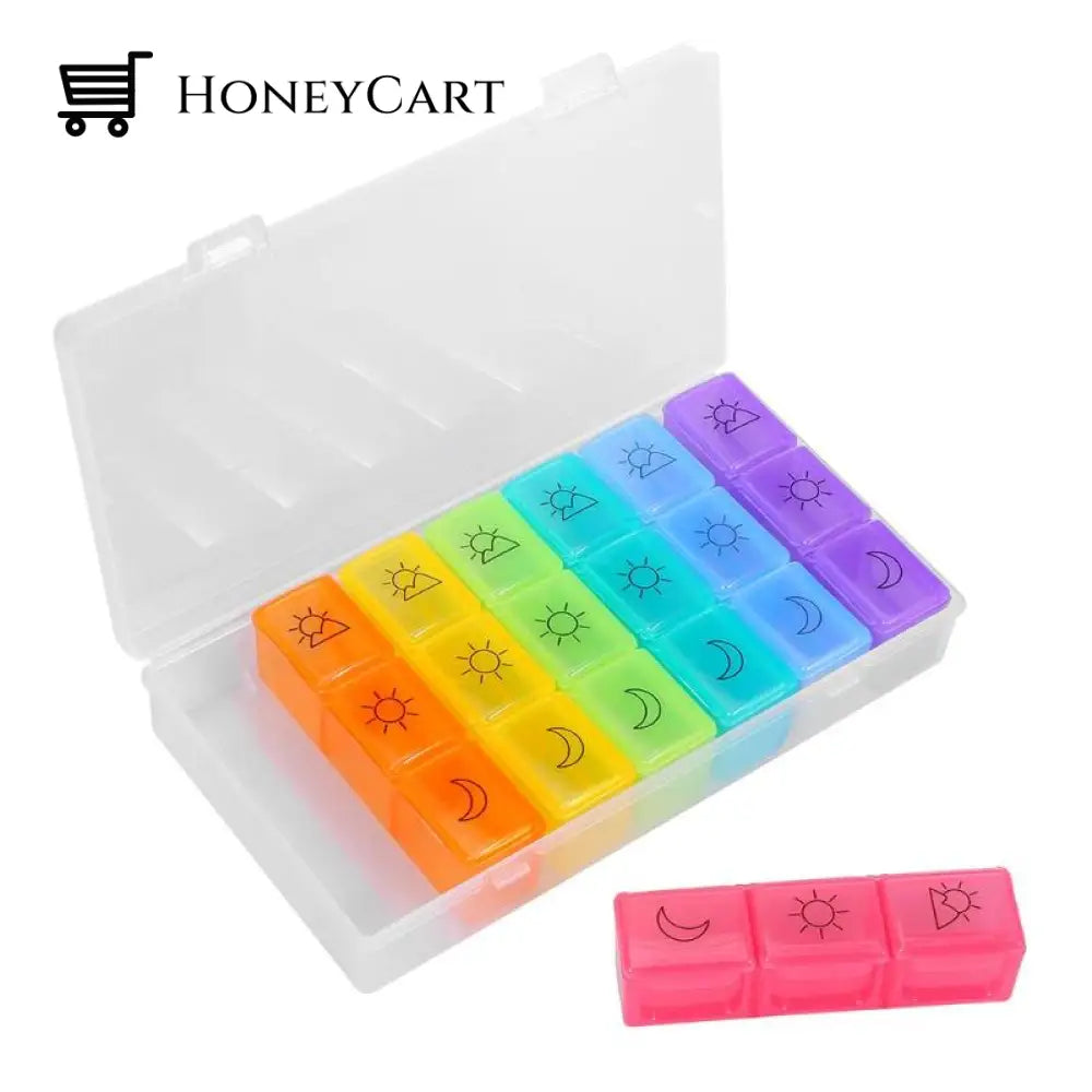 Pill Storage Box 21 Cells Plastic