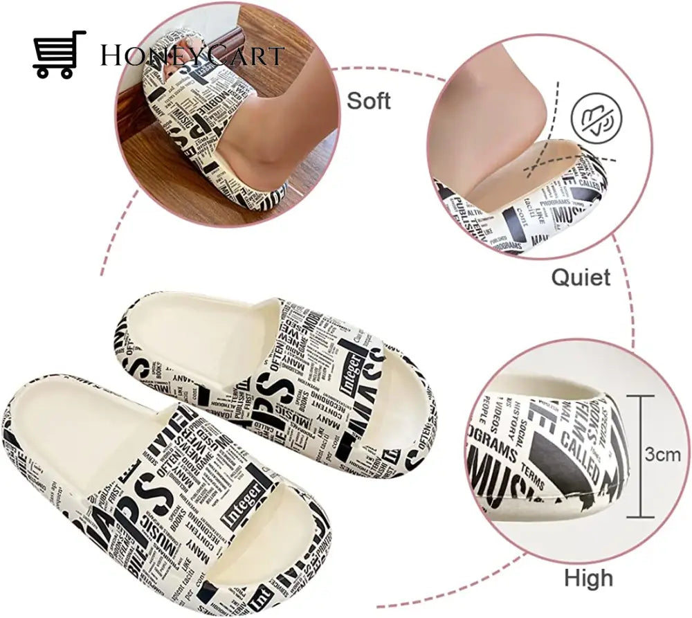 Pillow Sandals Slides For Women Leopard Print Non-Slip Cloud Fp-Shoes