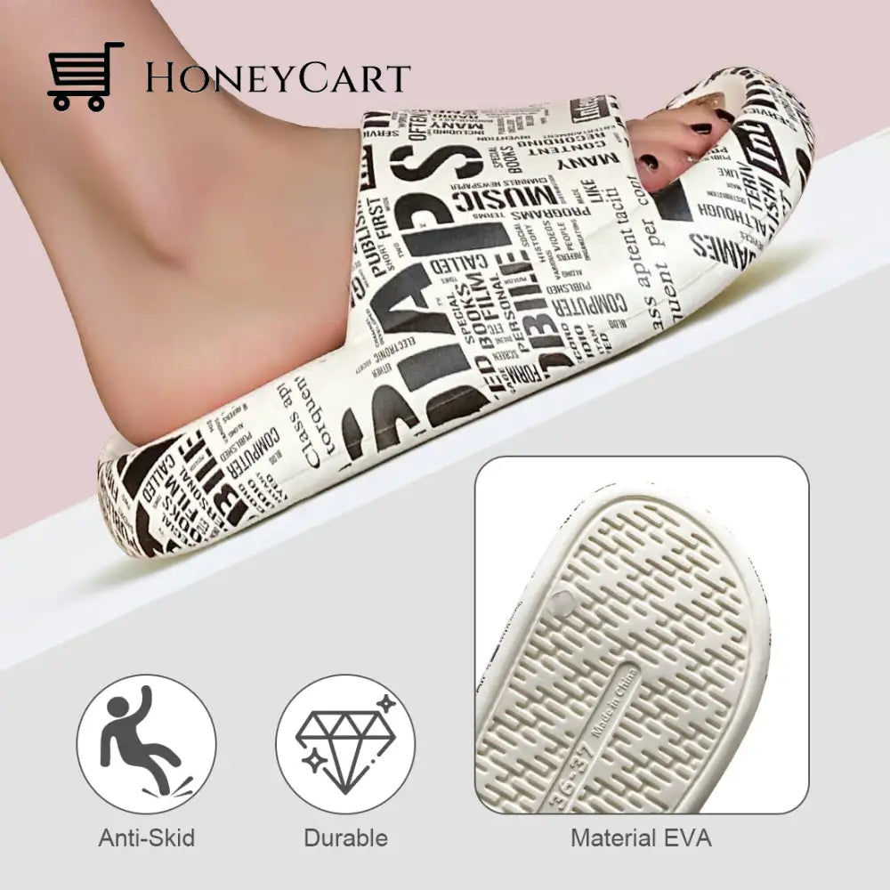 Pillow Sandals Slides For Women Leopard Print Non-Slip Cloud Fp-Shoes