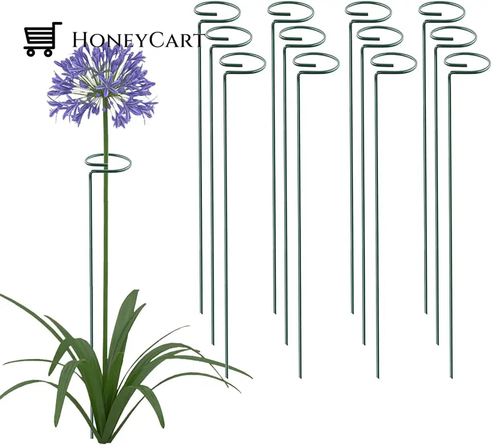 Plant Stake Support Garden Single Stemmed Hoops 24 Inch / 12 Pcs Fp-Garden