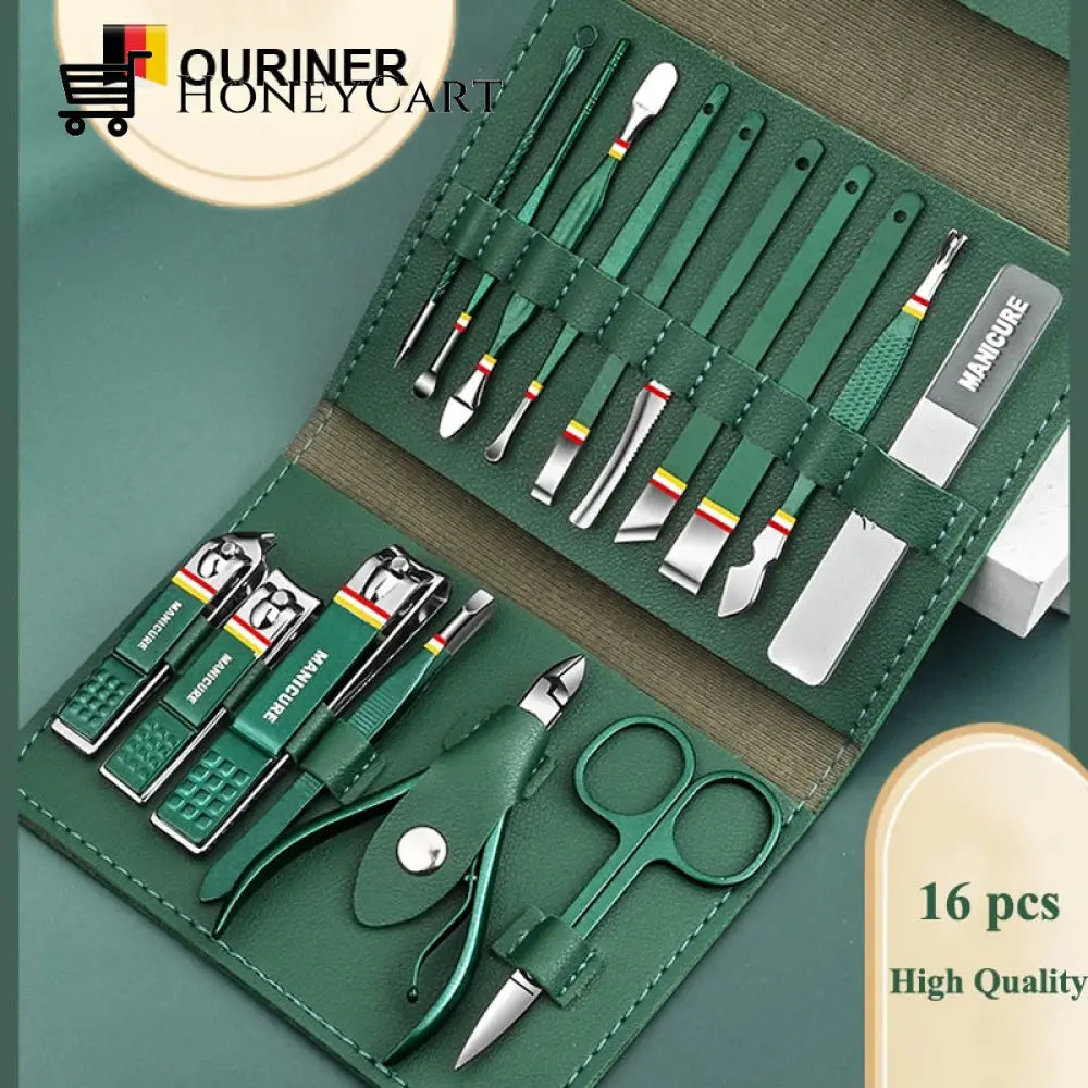Portable 16-Piece Stainless Steel Beauty And Nail Cutter Set