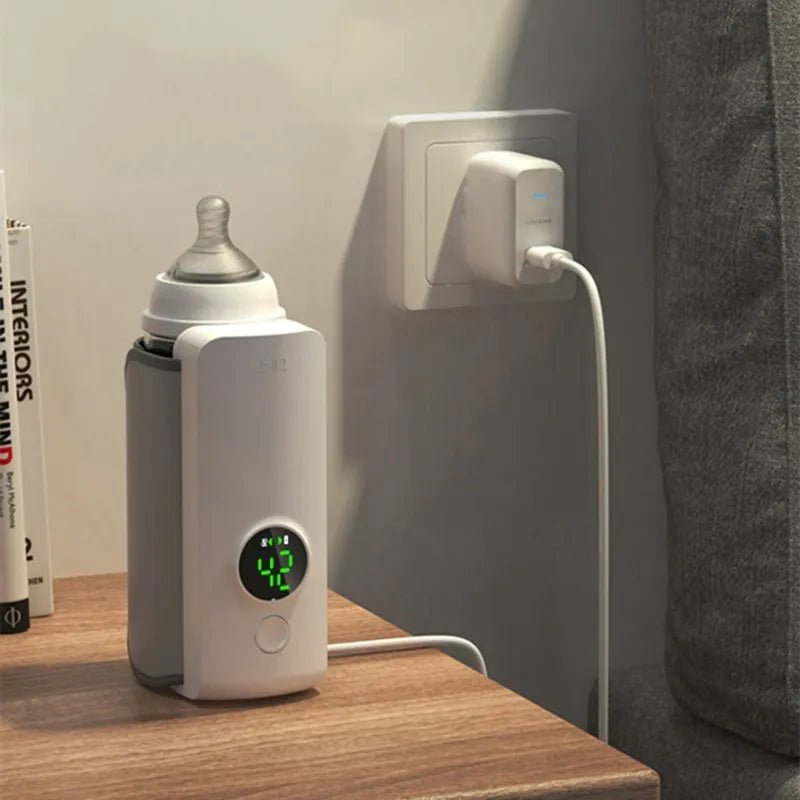 Portable Baby Bottle Warmer - Rechargeable 6 Levels Adjustment Baby Bottle Heater