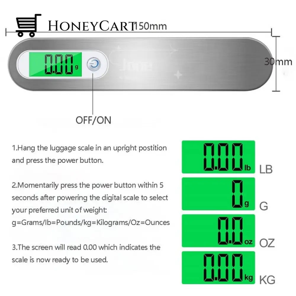 Portable Electronic Hook Scale With Strong Nylon Strap