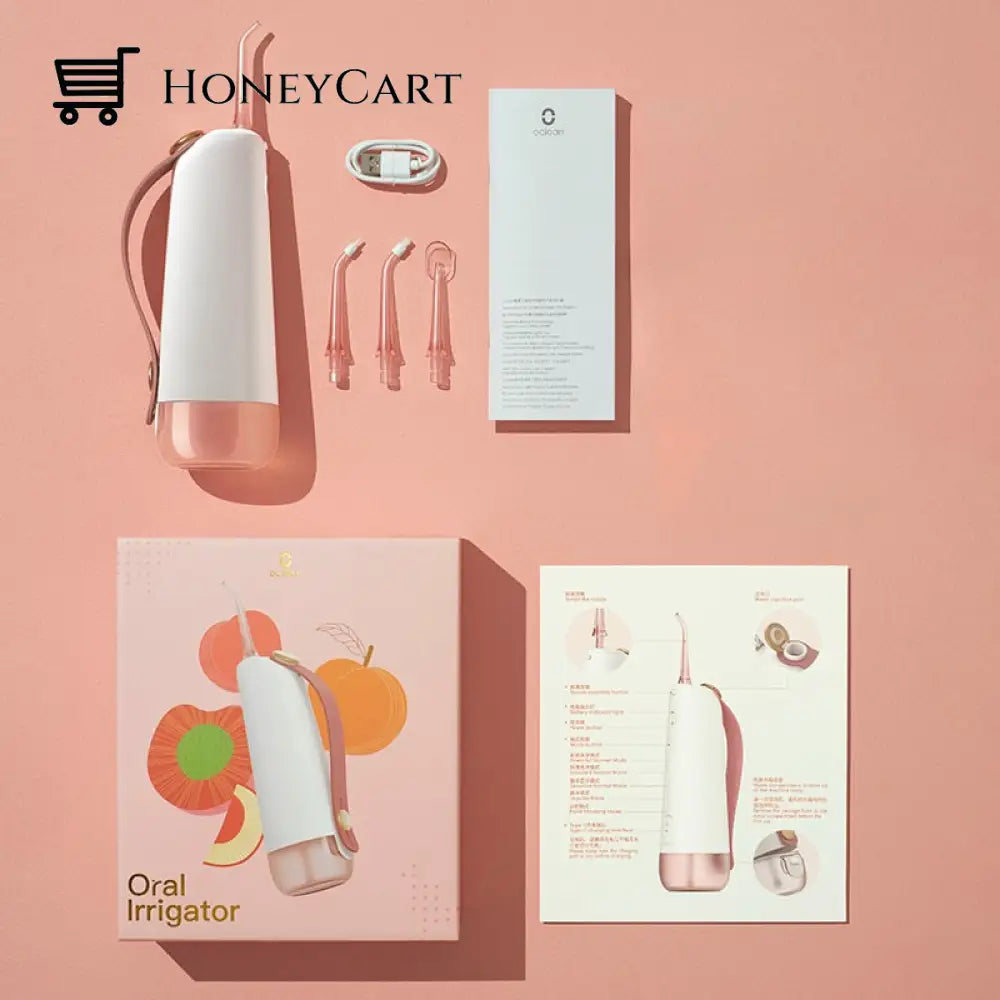 Portable Mouth Cleaner Water Flosser Pink Dental Floss