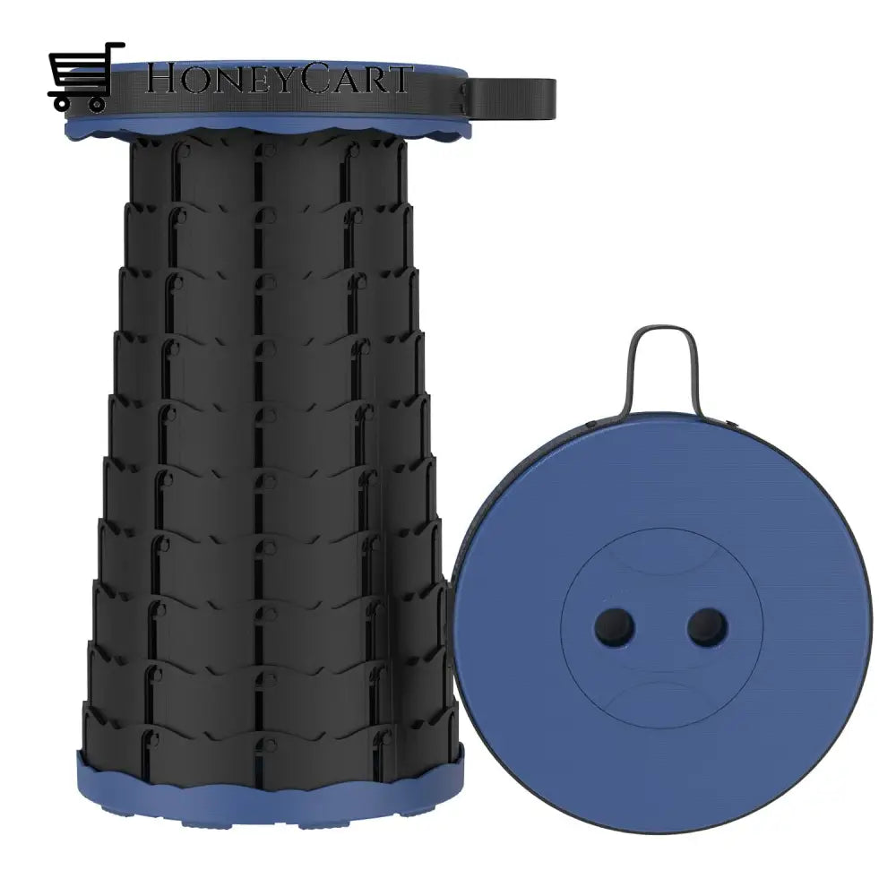 Portable Retractable Telescopic Collapsible Folding Stool Dark Blue