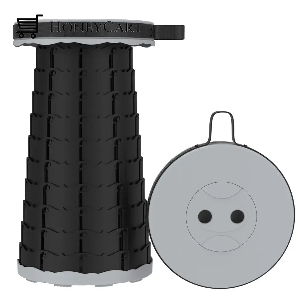 Portable Retractable Telescopic Collapsible Folding Stool Gray