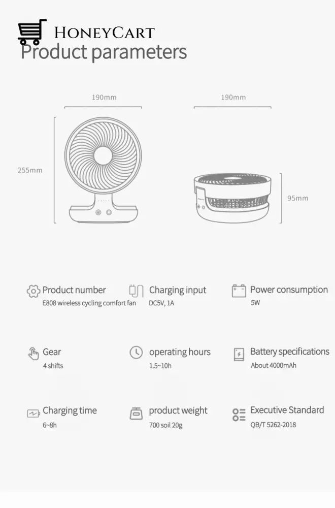 Portable Wireless Foldable Fan Night Lamp Fans