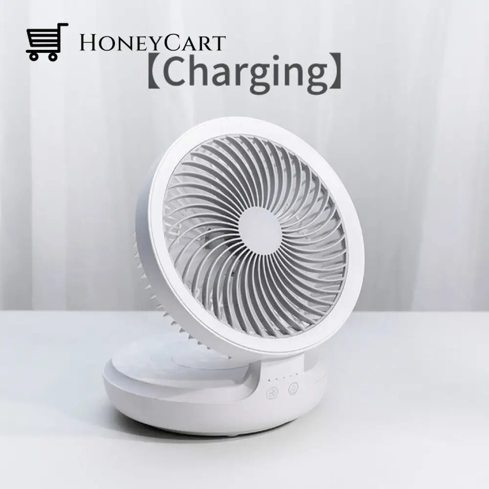 Portable Wireless Foldable Fan Night Lamp Rechargeable White Fans