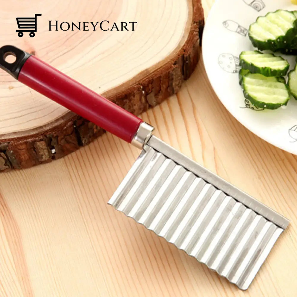 Potato Crinkle Cut Knife Red