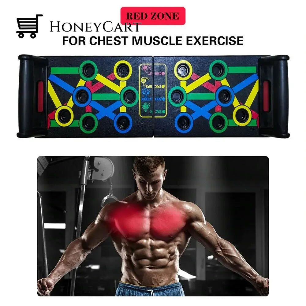 Power Press Push Up - Complete Training System Original ~ Color-Coded Wide Board