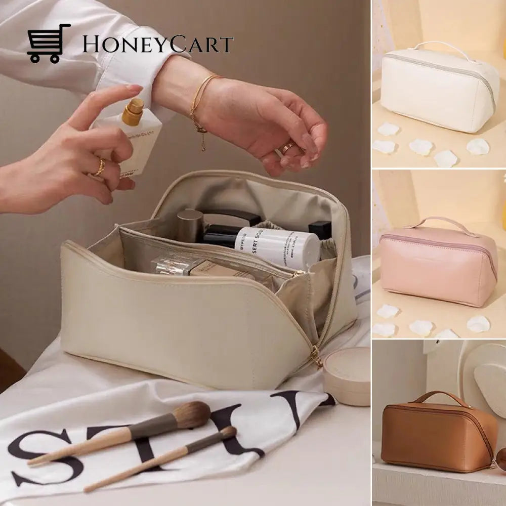 Pu Portable Travel Cosmetic Storage Bag