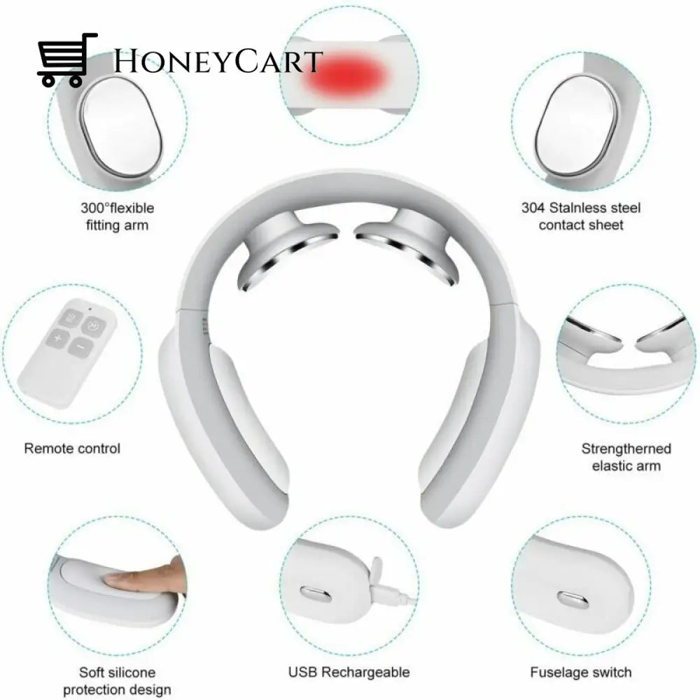 Pulse & Heat Intelligent Neck Massager Smart | Best Heated Vibration And Therapy Relax Stiffness