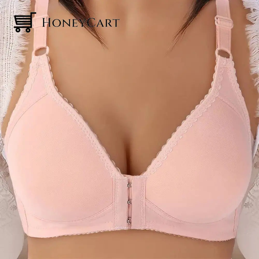 Push Up Bra Front Closure Pink / 80B
