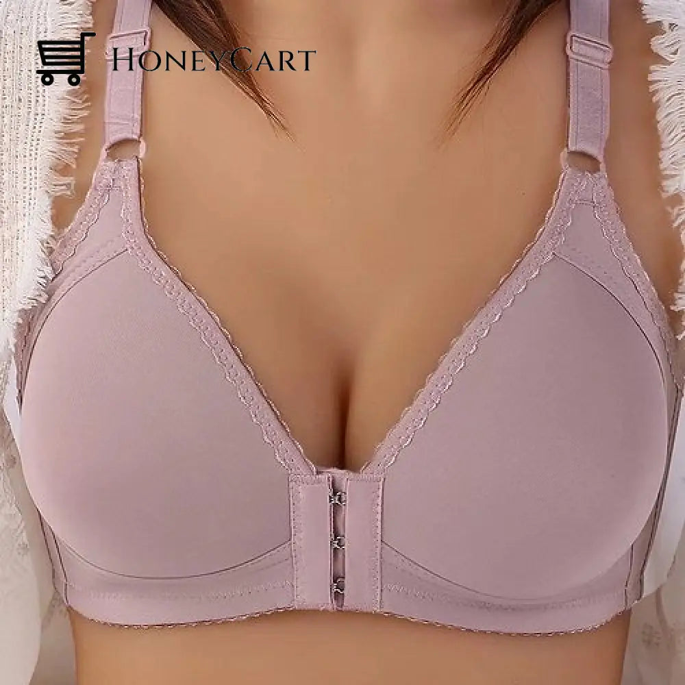 Push Up Bra Front Closure Purple / 80B