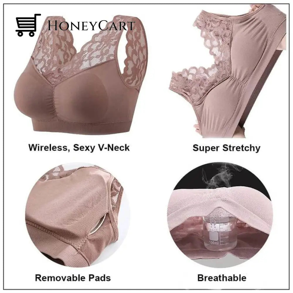Push Up Comfort Super Elastic Breathable Lace Bra Business & Industrial