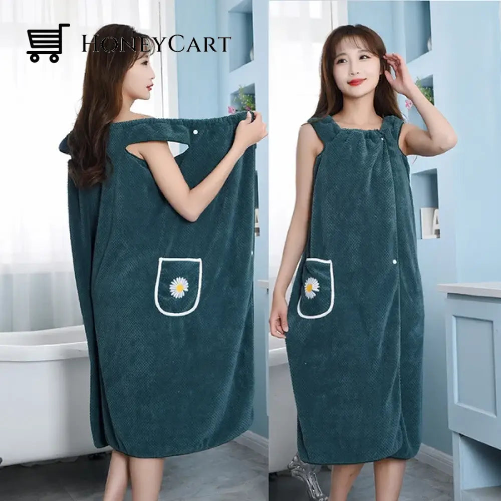 Quick Dry Absorb Water Wearable Bathrobes Dark Green / 88155 Lbs; 40 ~70 Kg Tool